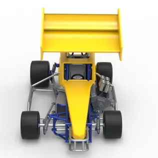 Vintage Winged Supermodified stock car Version 3 Scale 1:25 - Model thumbnail 8