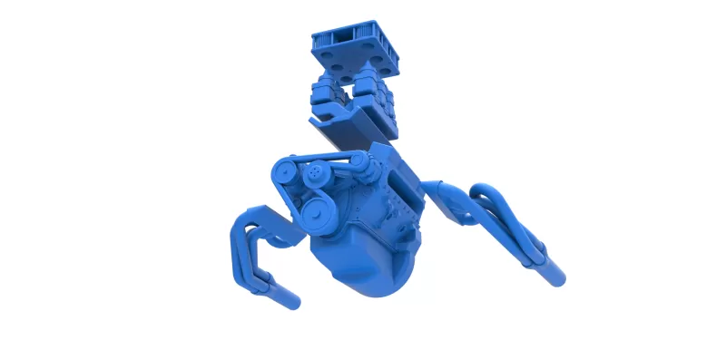 Engine of Vintage Supermodified stock car V3 Scale 1:25 - Model preview 15