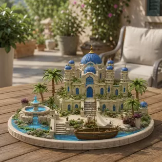 Azure Oasis Palace STL File for 3D Print - Model thumbnail 4