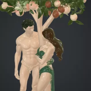 Adam und eva unter einem baum - Model thumbnail 1