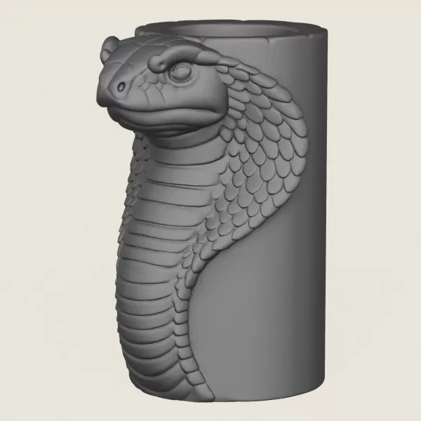 Cobra Snake Head Vase Print Ready 3D Model - Model preview 1
