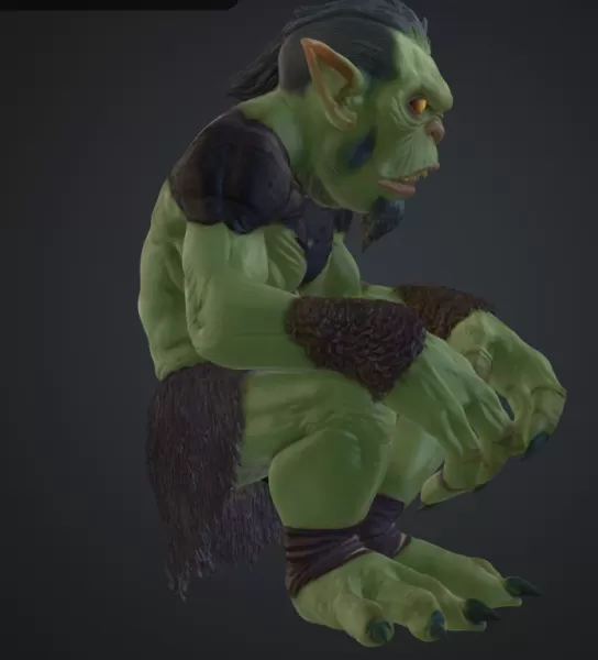 höllentroll sitzend - Model preview 2