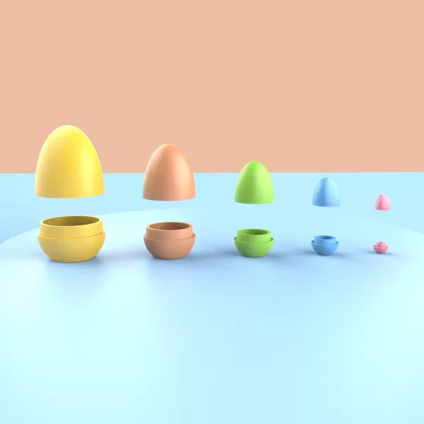 Easter Matryoshka Eggs, 5 Eggs - 10 pcs. Set, Easter Egg Gift - Model preview 5