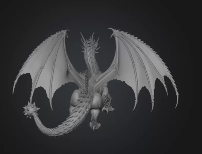 Azure Royal War Dragon STL File for 3D Print - Model preview 13