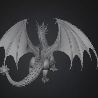 Azure Royal War Dragon STL File for 3D Print - Model thumbnail 13