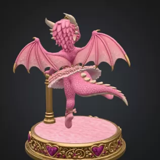 Ballerina Dragon Princess STL File for 3D Printing - Model thumbnail 6