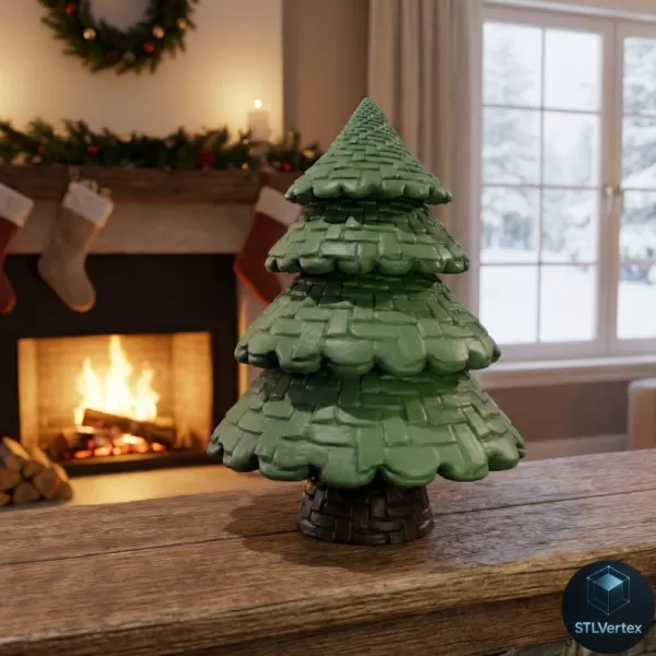 Stylized Woven Christmas Tree Decor - Model preview 1
