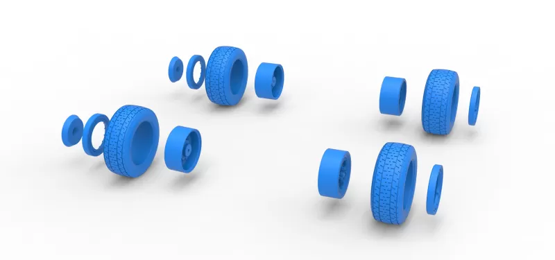 Wheel Set of Mod Lite Race car Version 2 Scale 1:25 - Model preview 10