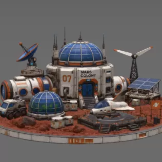 Mars Colony Command Base STL File for 3D Print - Model thumbnail 5
