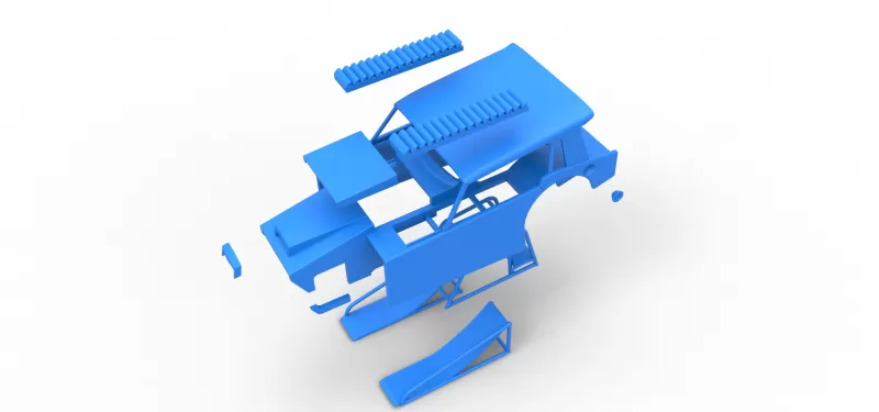 Shell of Vintage Dirt Modified stock car Version 6 Scale 1:25 - Model preview 18