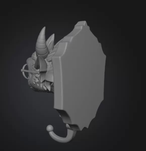 Kawaii Dragon Key Holder STL File for 3D Print - Model preview 9