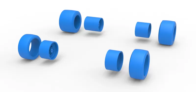 Wheel Set of Pavement Silver Crown Car Scale 1:25 - Model preview 9