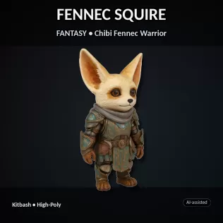 Vulpine Heroes Bundle – 10 Stylized Fantasy + Sci-Fi Characters - Model thumbnail 2