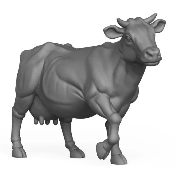 3D Printable Cow Walking Pose - Model preview 1
