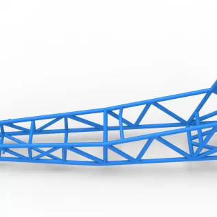 Frame of old school Front engine dragster Version 7 Scale 1:25 - Model thumbnail 7