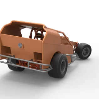 Vintage Dirt Modified stock car Version 3 while turning 1:25 - Model thumbnail 18
