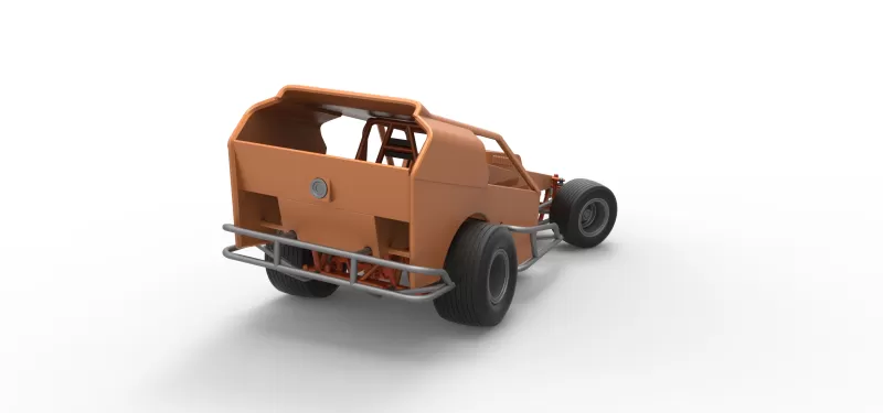 Vintage Dirt Modified stock car Version 3 while turning 1:25 - Model preview 18