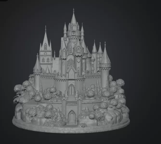 🏰 Enchanted Blue Castle STL File for 3D Print - Model preview 12