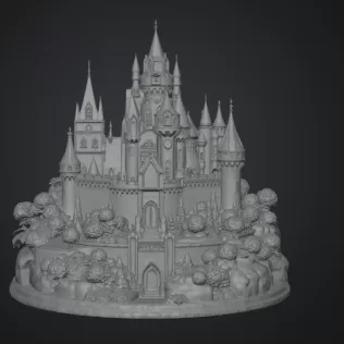 🏰 Enchanted Blue Castle STL File for 3D Print - Model thumbnail 12