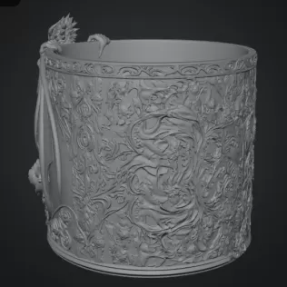 Ruby Rose Dragon Planter STL File for 3D Print - Model thumbnail 15