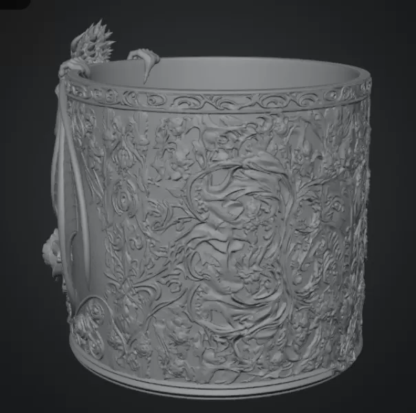 Ruby Rose Dragon Planter STL File for 3D Print - Model preview 15