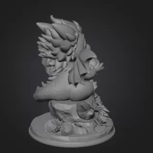 Sun Dragon STL File 3D Printable Fantasy Dragon Figurine - Model thumbnail 12