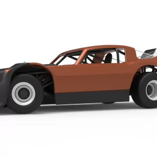 Vintage Dirt late model Race car V4 while turning Scale 1:25 - Model thumbnail 2