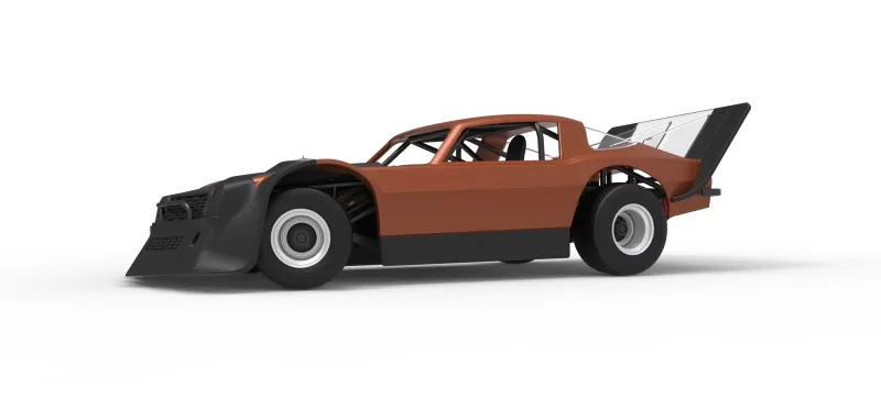 Vintage Dirt late model Race car V4 while turning Scale 1:25 - Model preview 2