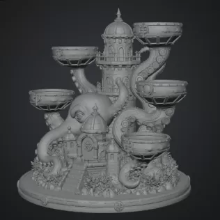 Kraken Citadel Organizer STL File for 3D Print - Model thumbnail 13