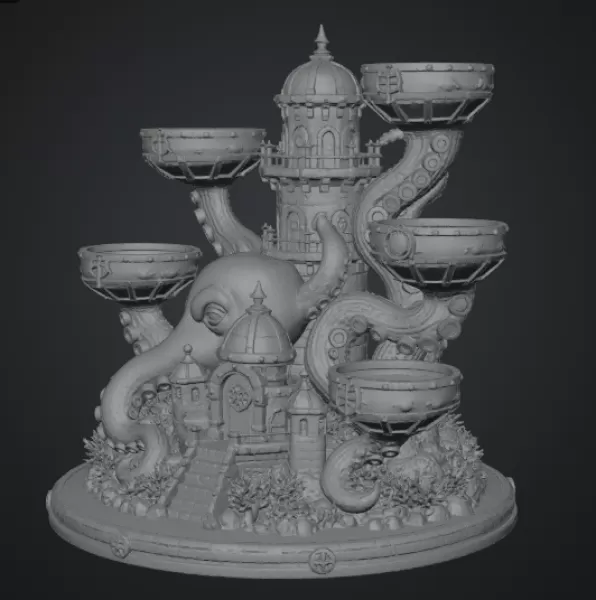 Kraken Citadel Organizer STL File for 3D Print - Model preview 13