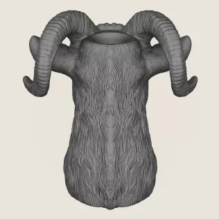 Goat Head Vase Print Ready 3D Model