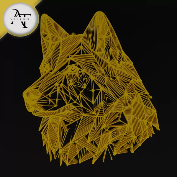 Wolf - Geometric - 2D Wall Art Decor - Model preview 1