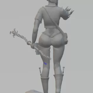 3D printed half-elf sorceress figurine for board games - Model thumbnail 4
