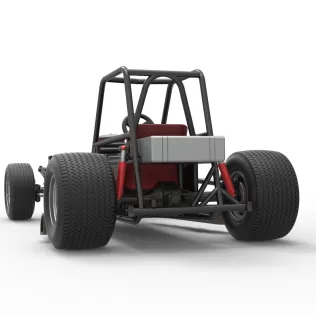 Vintage Dirt Modified stock car Base Version 3 Scale 1:25 - Model thumbnail 15