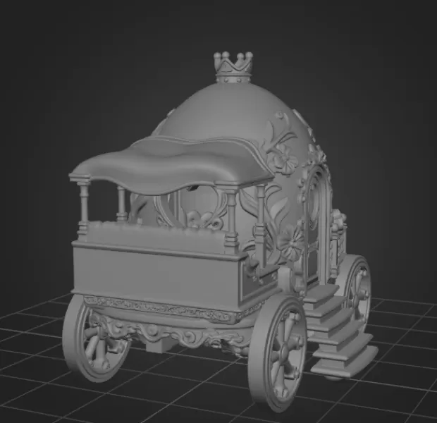 Royal Fantasy Egg Carriage - STL File 3D Printable - Model preview 9