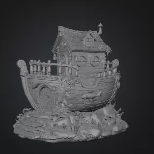 Enchanted Ship Cottage STL File 3D Print - Model thumbnail 7