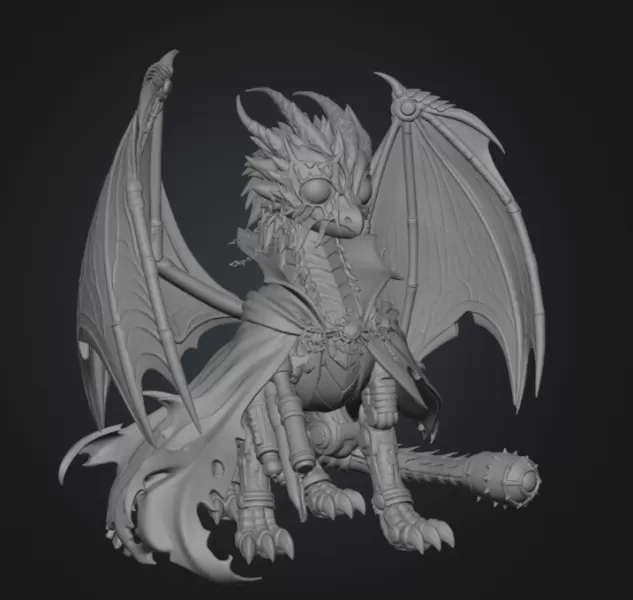 Shadow Mecha Dragon STL File for 3D Print - Model preview 18