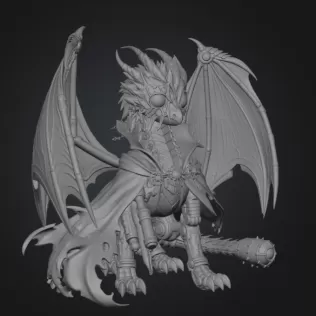 Shadow Mecha Dragon STL File for 3D Print