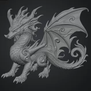 Ocean Breeze Dragon STL File for 3D Print - Model thumbnail 13