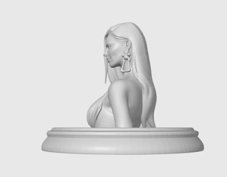 Charlize Theron 3D Bust - Model preview 5