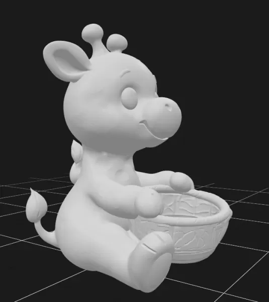 Giraffe Holding a Gift Basket - Model preview 5