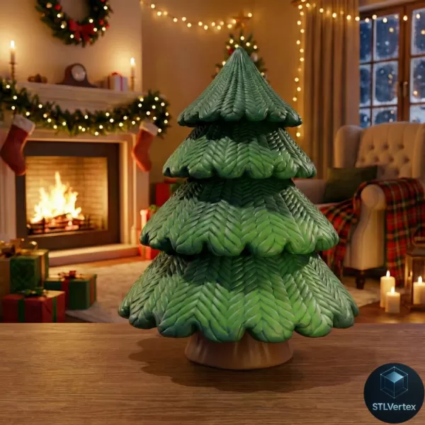 Knitted Christmas Tree 3D Model - Model preview 1