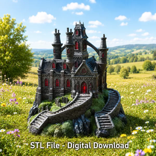 Shadowspire Gothic Manor STL File for 3D Print - Model preview 1