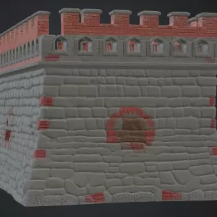 Mauer mit schiessschadten - Model thumbnail 2
