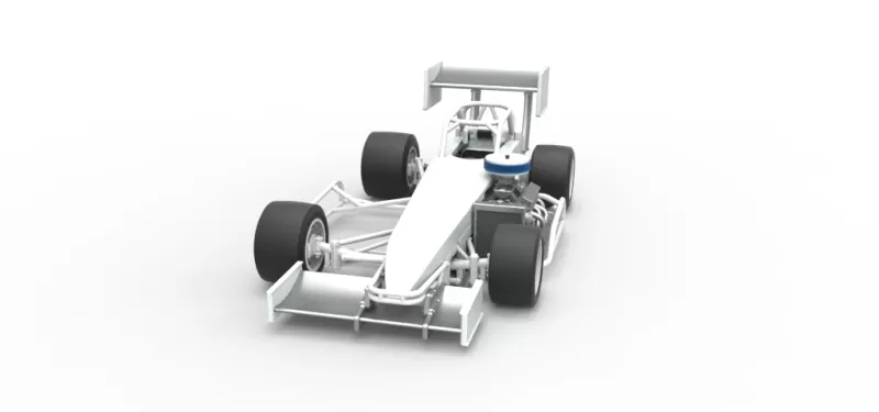 Supermodified front engine Winged race car V4 Scale 1:25 - Model preview 23