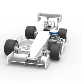 Supermodified front engine Winged race car V4 Scale 1:25 - Model thumbnail 23