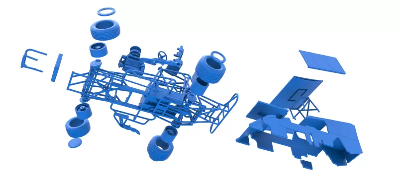 Southern Wing Modified Stock car while turning Scale 1:25 - Model preview 26