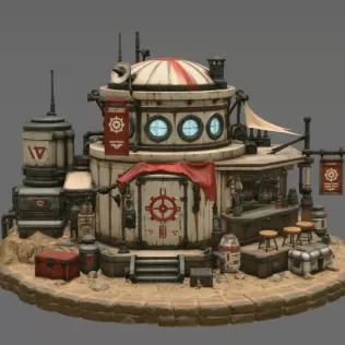 🚀 Desert Outpost Cantina STL File for 3D Print - Model thumbnail 5