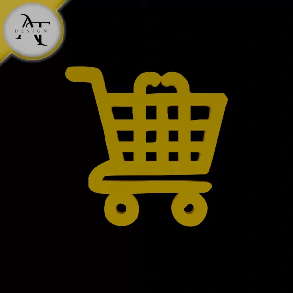Simple Shopping Cart Symbol - 2D Art - Model preview 1