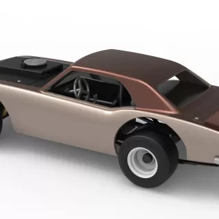 Vintage Semi-Late Model Stock Car while turning Scale 1:25 - Model thumbnail 12